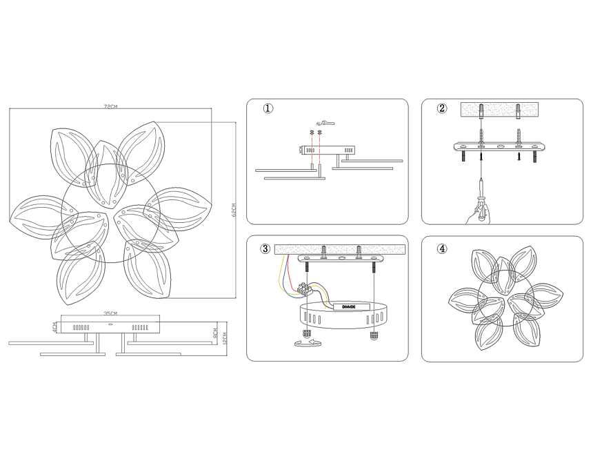 FA460/6+3 WH белый 135W 670*590*120 (ПДУ РАДИО 2.4) FA460/6+3 WH белый 135W 670*590*120 (ПДУ РАДИО 2.4)